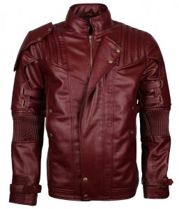 Men's Maroon Cosplay Biker Faux Leather Jacket - US Leather Mart