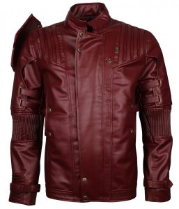 Men's Maroon Cosplay Biker Faux Leather Jacket - US Leather Mart