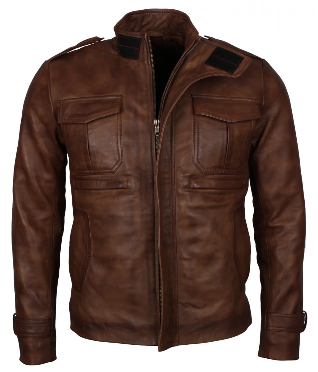 Waxed Brown Vintage Leather Jacket - US Leather Mart