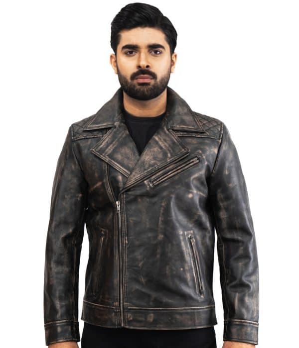 Black Brando Motorbiker Leather Jacket