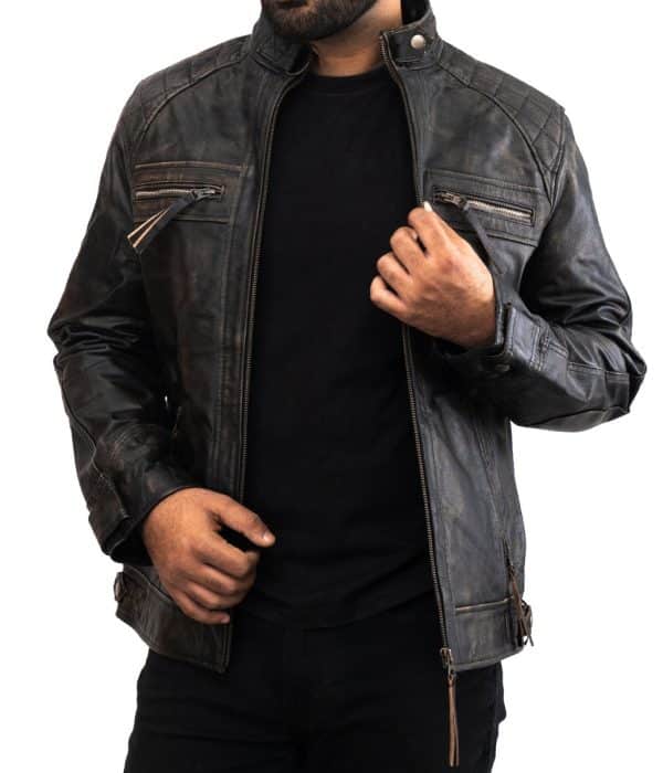 Cavalier Black Casual Leather Jacket
