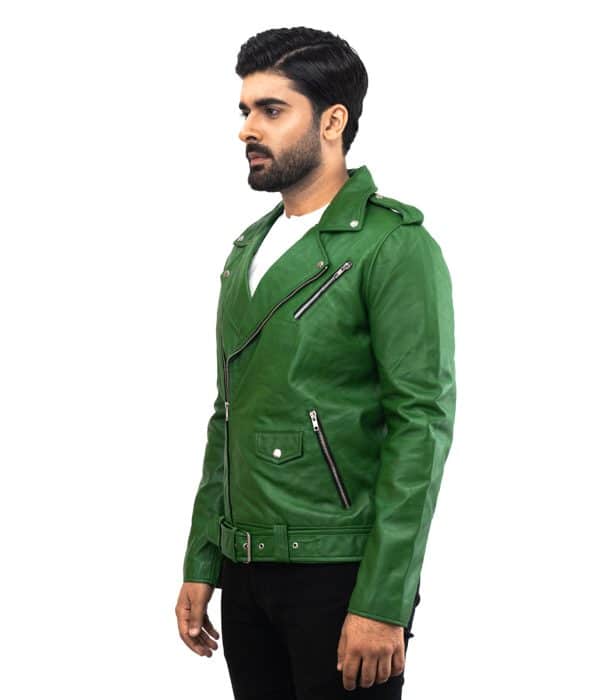 Green Brando Victoria Leather Jacket Australia Sale